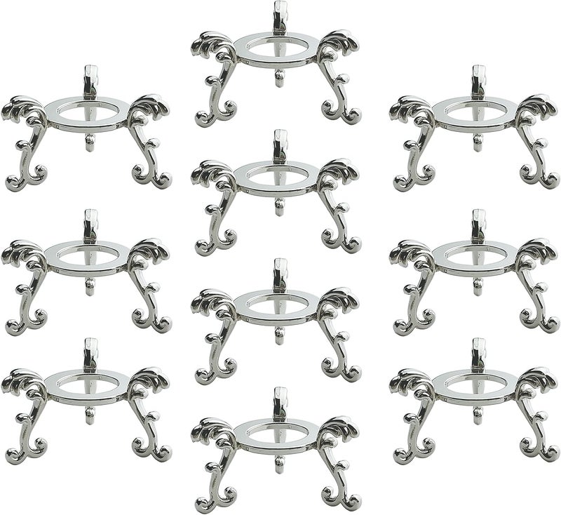 OmyLens 10Pcs Silver Crystal Ball Stand for Displaying Crystal Glass and Natural Rocks, Sphere Display Holder, for 40mm-80mm Sphere or Stone - Image 1
